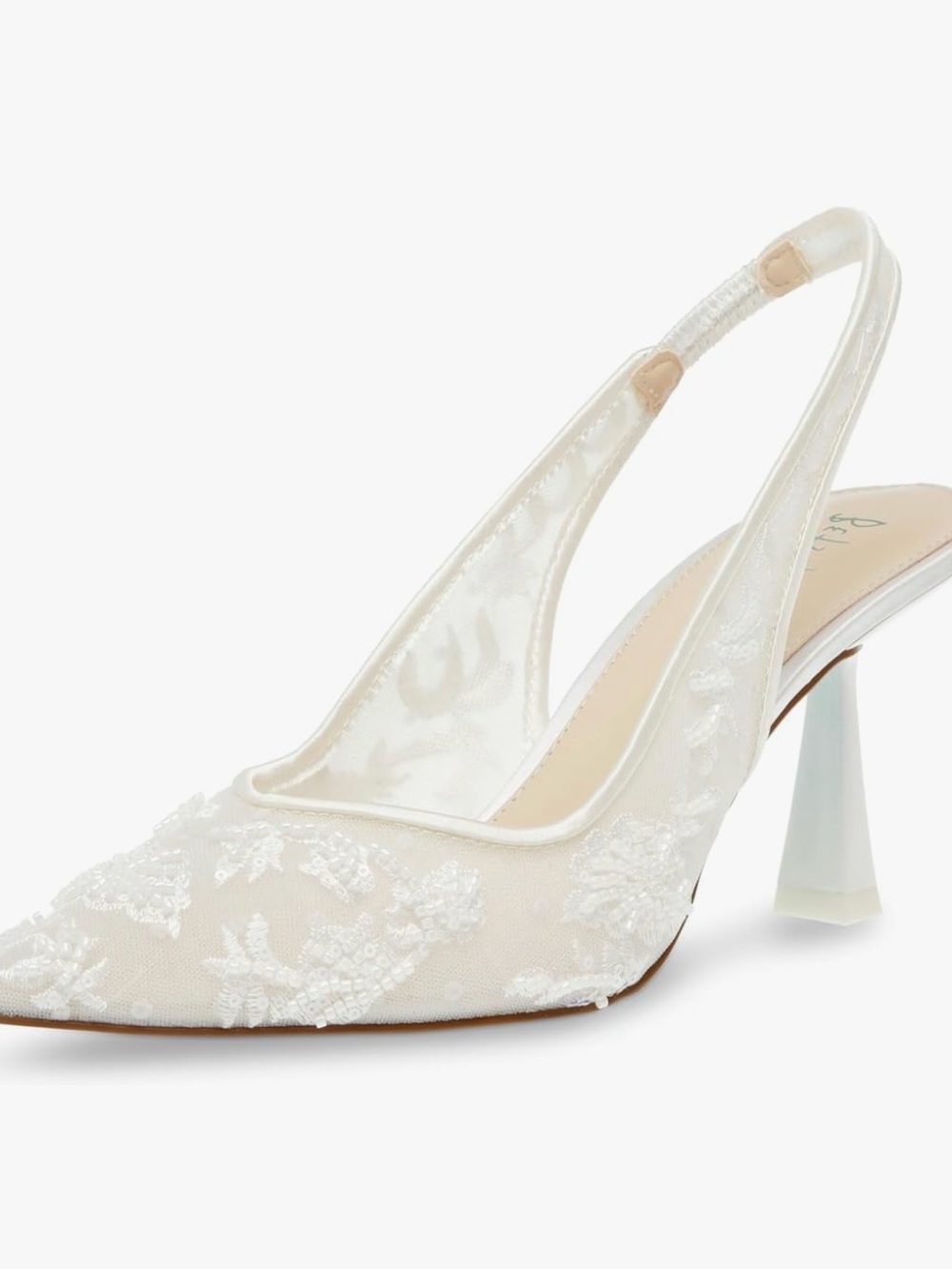 Betsey Johnson Ivory Lace Slingback Pointed-Toe Heel